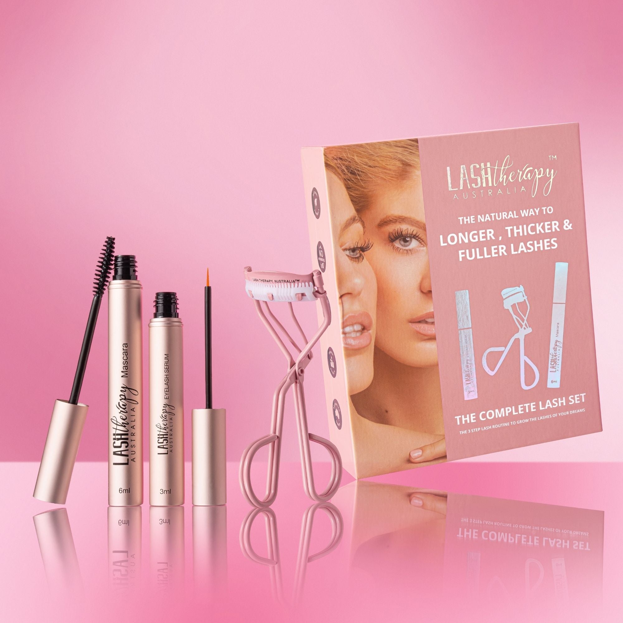 The Complete Lash Set - Eyelash Serum, Mascara Serum, Curler