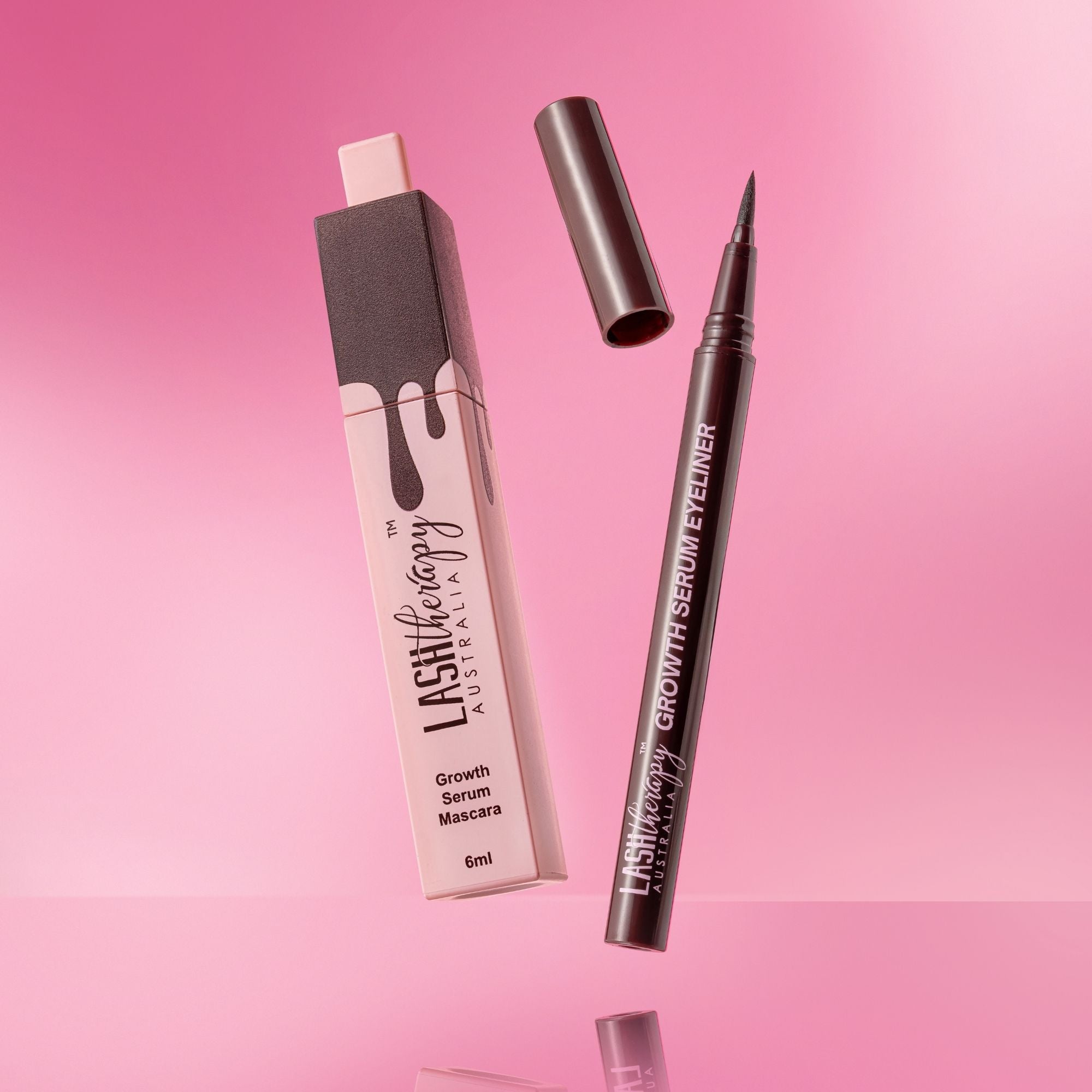 Lash Therapy Australia Bold Eyes Bundle in brown featuring Everylash growth serum mascara and growth serum eyeliner