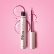 Lash therapy australia lash growth serum with peptides and precision applicator brush on a pink background 